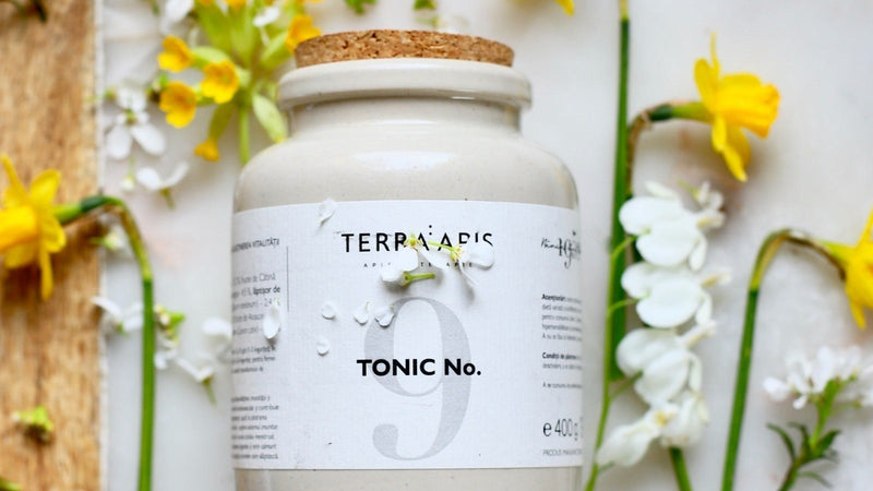 Tonic No. 9 cu miere crudă, polen și plante digestive pentru microbiom și sănătate intestinală